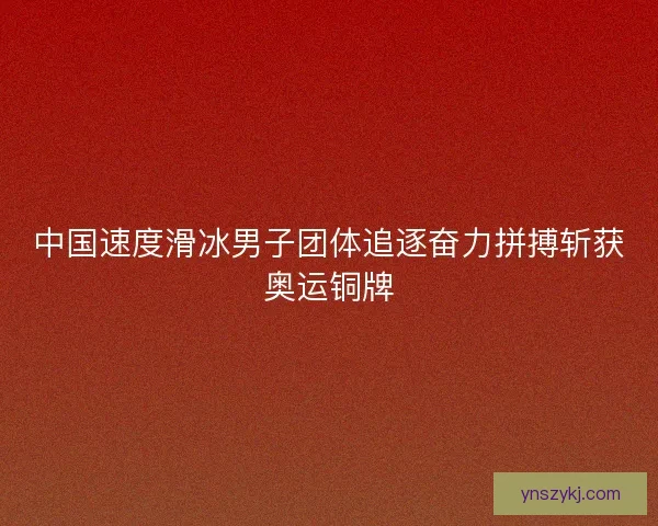 中国速度滑冰男子团体追逐奋力拼搏斩获奥运铜牌