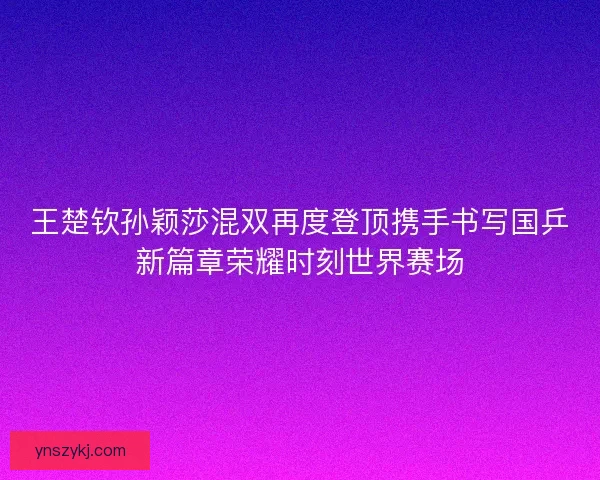 王楚钦孙颖莎混双再度登顶携手书写国乒新篇章荣耀时刻世界赛场